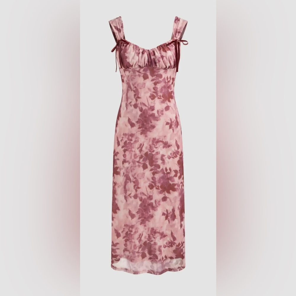 Cider Pink Floral Midi Dress